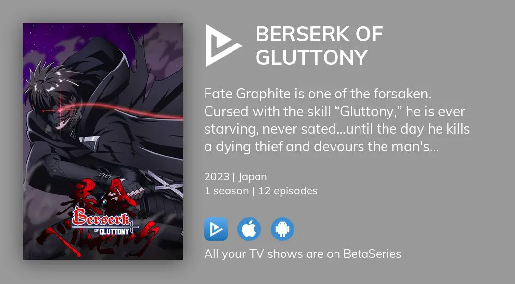 Where to watch Berserk of Gluttony TV series streaming online?