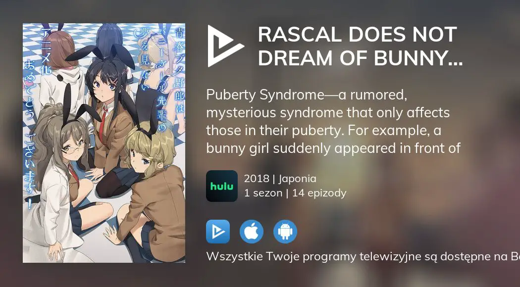 Oglądaj serial Rascal Does Not Dream of Bunny Girl Senpai online |  