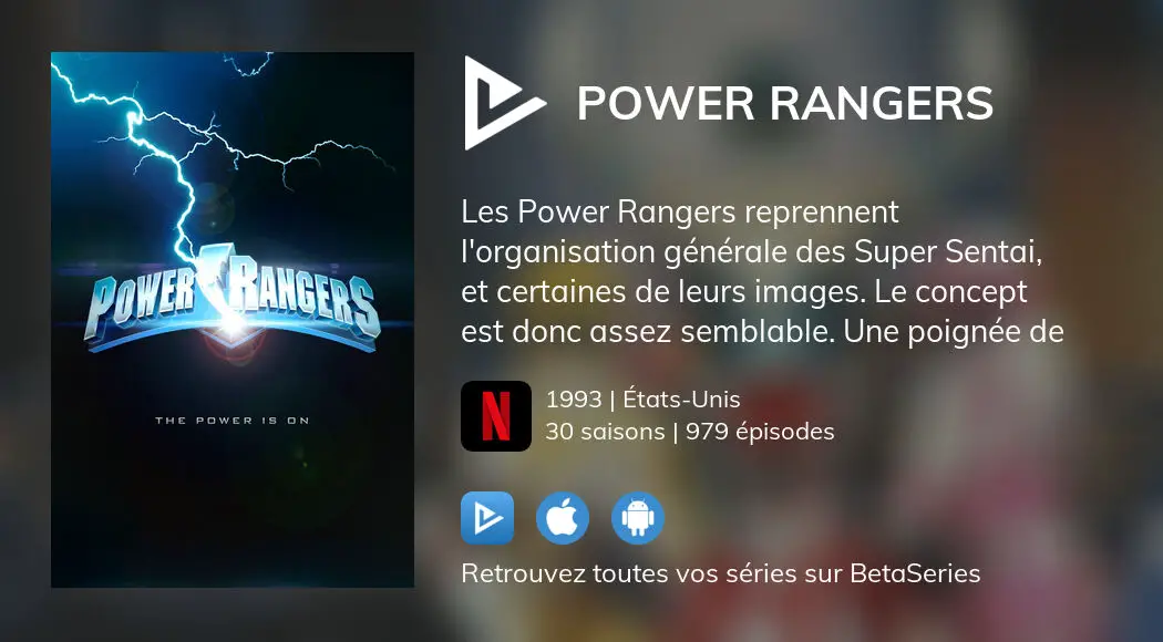 Regarder les épisodes de Power Rangers en streaming complet VOSTFR, VF, VO | BetaSeries.com